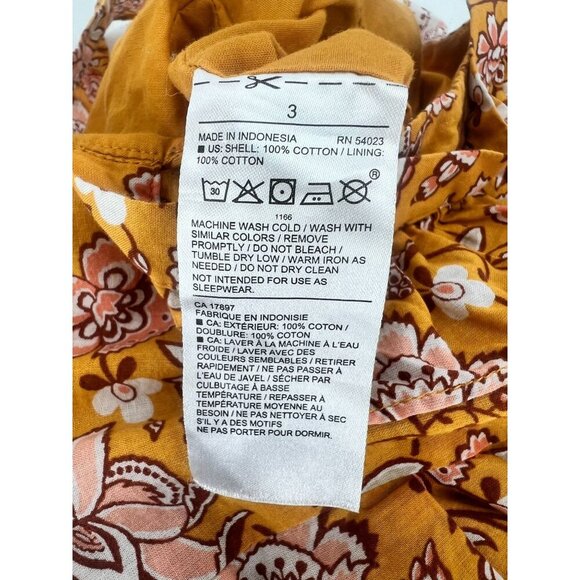 Janie & Jack 3 Floral‎ Romper 100% Cotton Yellow Border Print Jumpsuit Boho Chic - Picture 3 of 10